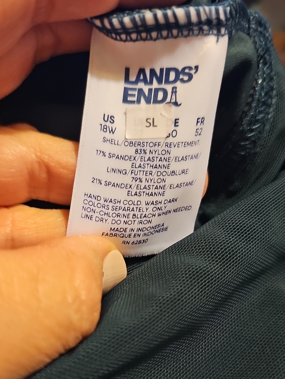Lands' End Halter Tankini Top Green Shily Women's NWT SMALL - Picture 5 of 5